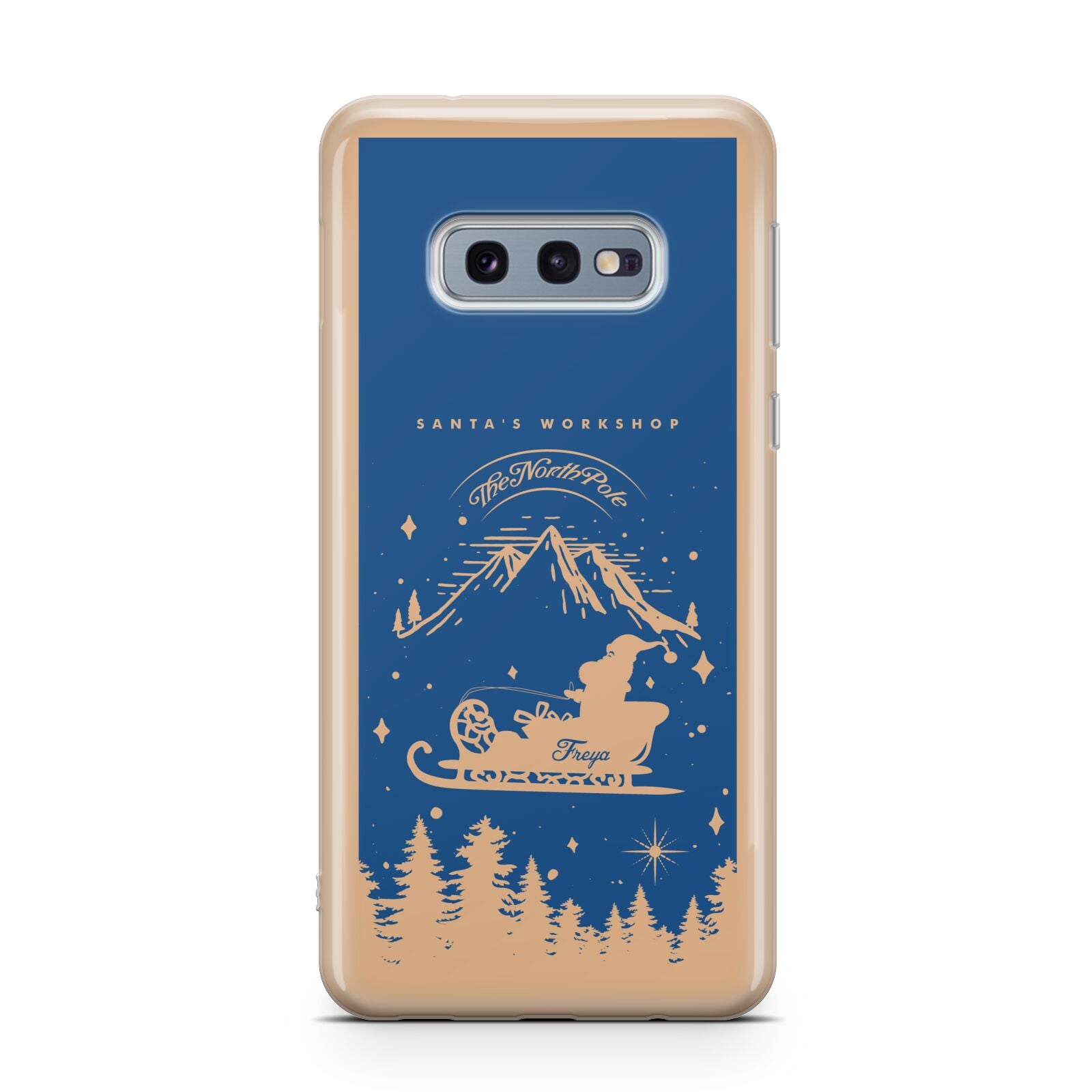Blue Santas Sleigh Personalised Samsung Galaxy S10E Case