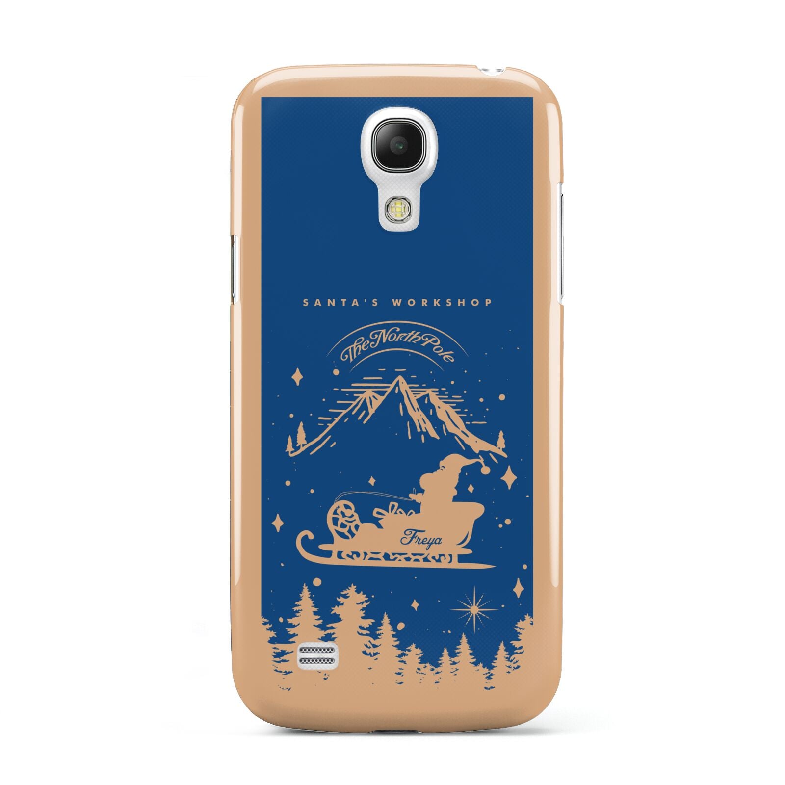 Blue Santas Sleigh Personalised Samsung Galaxy S4 Mini Case