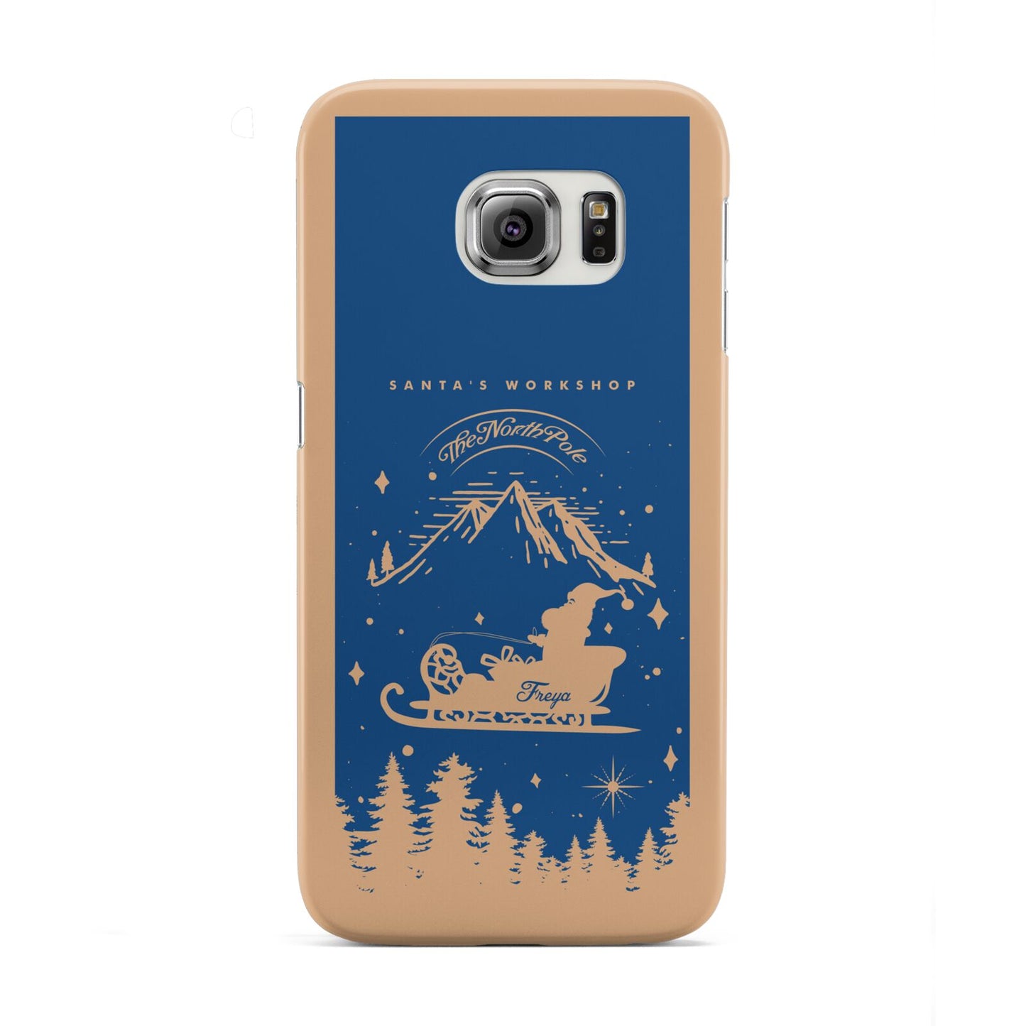 Blue Santas Sleigh Personalised Samsung Galaxy S6 Edge Case