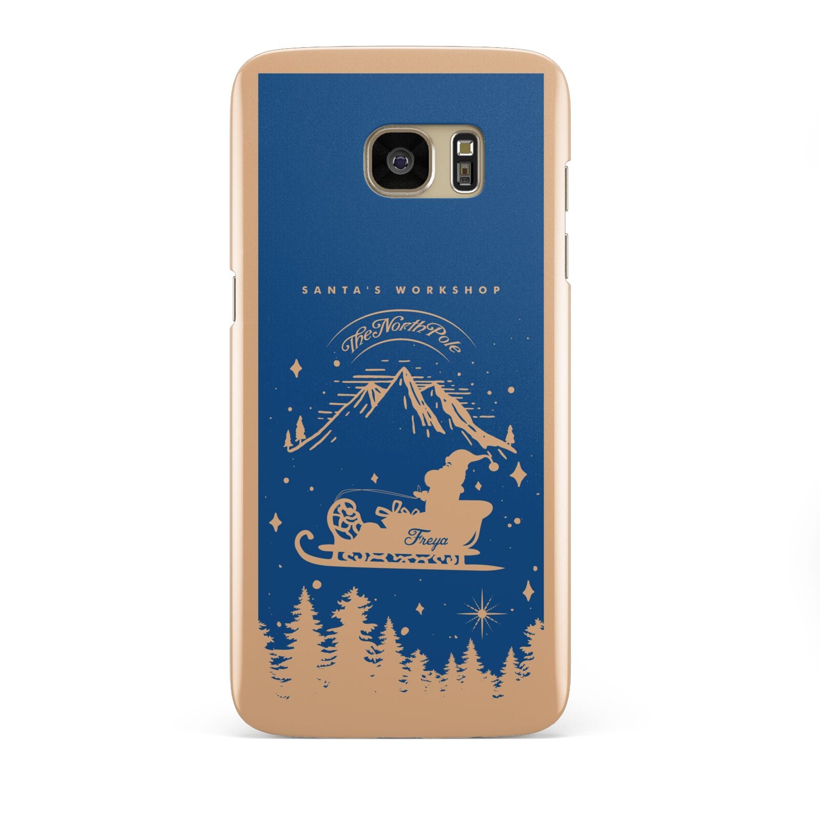 Blue Santas Sleigh Personalised Samsung Galaxy S7 Edge Case