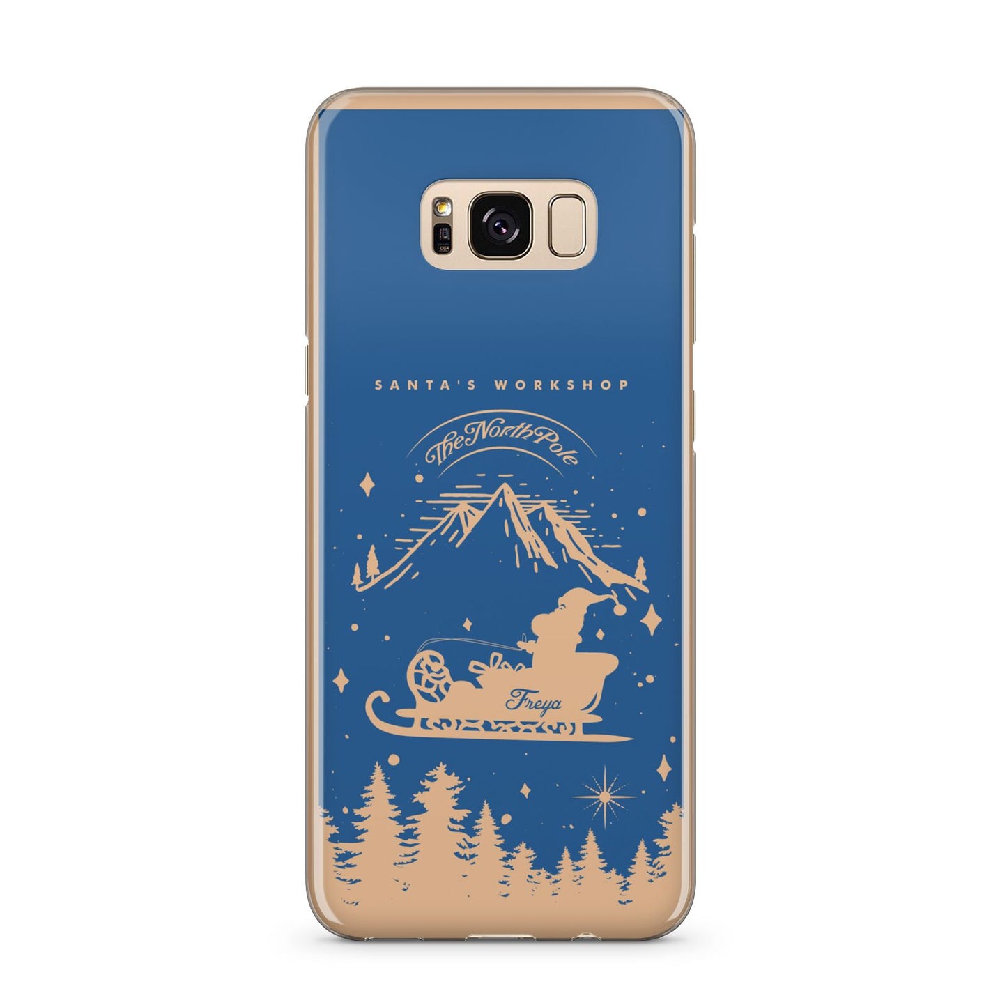 Blue Santas Sleigh Personalised Samsung Galaxy S8 Plus Case