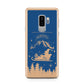Blue Santas Sleigh Personalised Samsung Galaxy S9 Plus Case on Silver phone