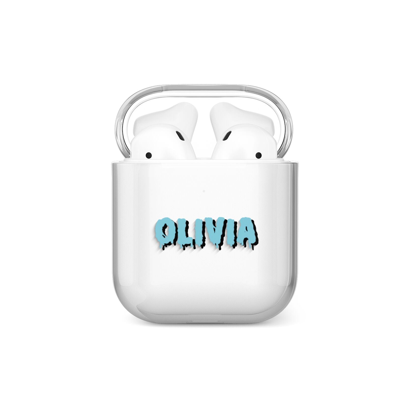 Blue Slime Text AirPods Case