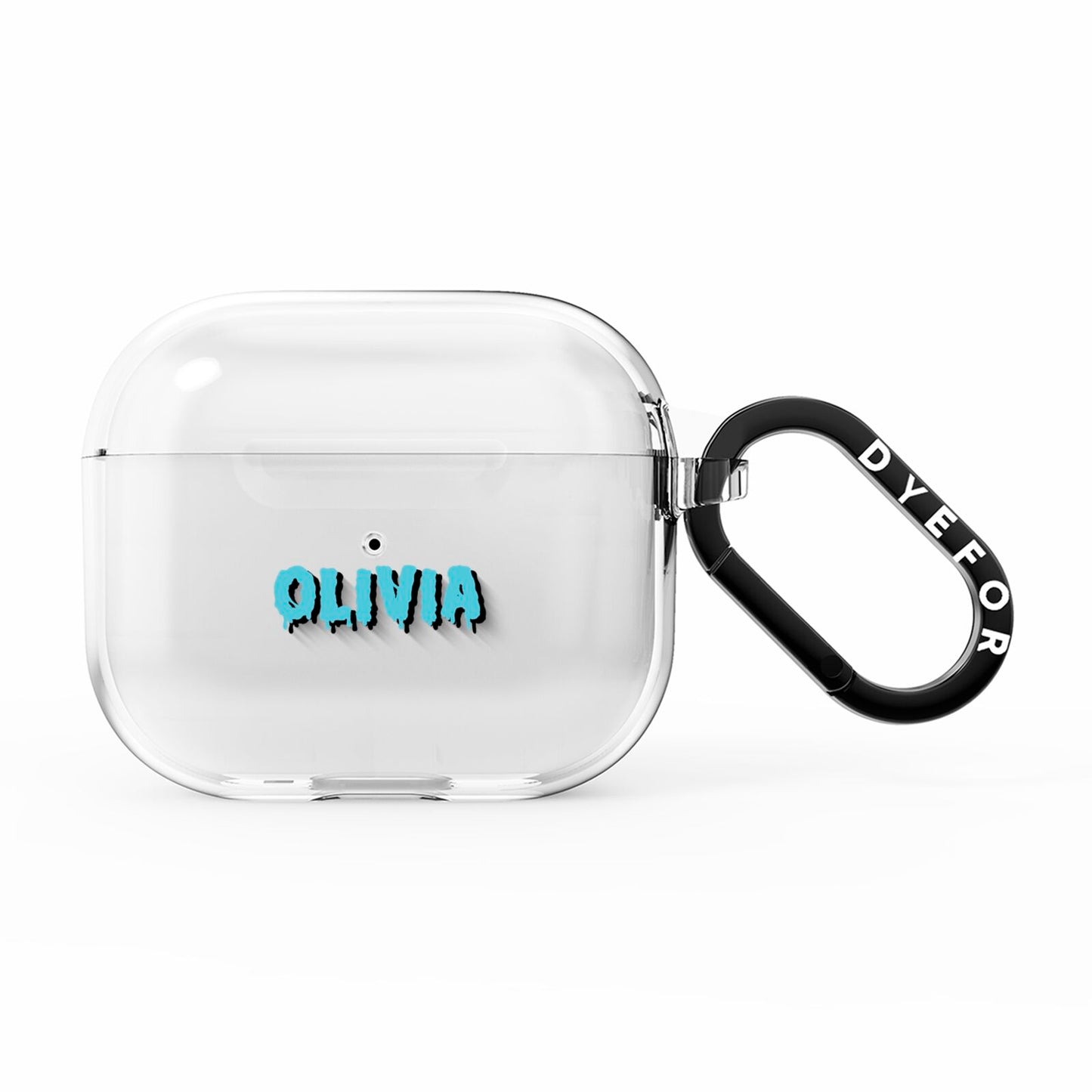 Blue Slime Text AirPods Clear Case 3rd Gen