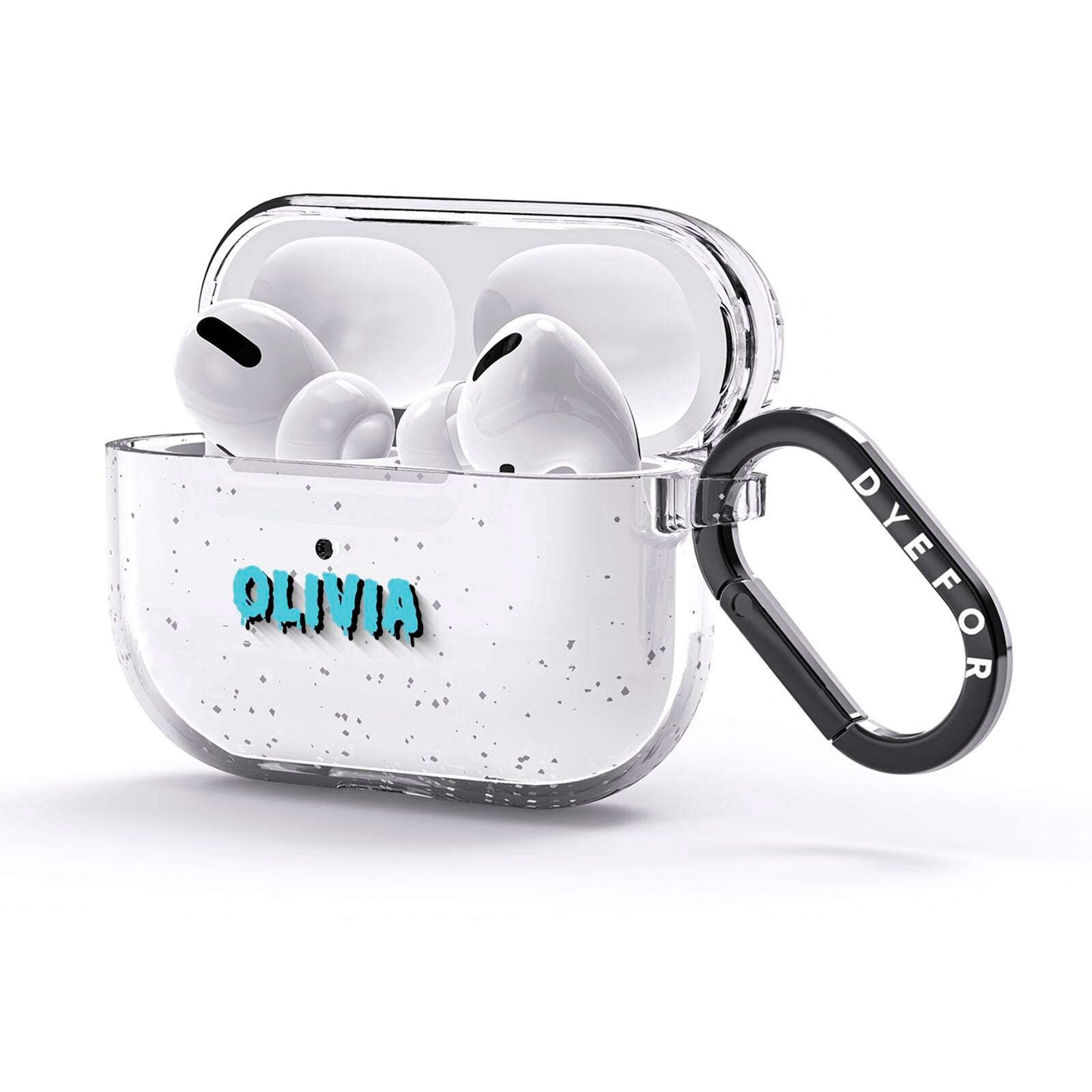 Blue Slime Text AirPods Glitter Case 3rd Gen Side Image