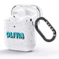 Blue Slime Text AirPods Glitter Case Side Image