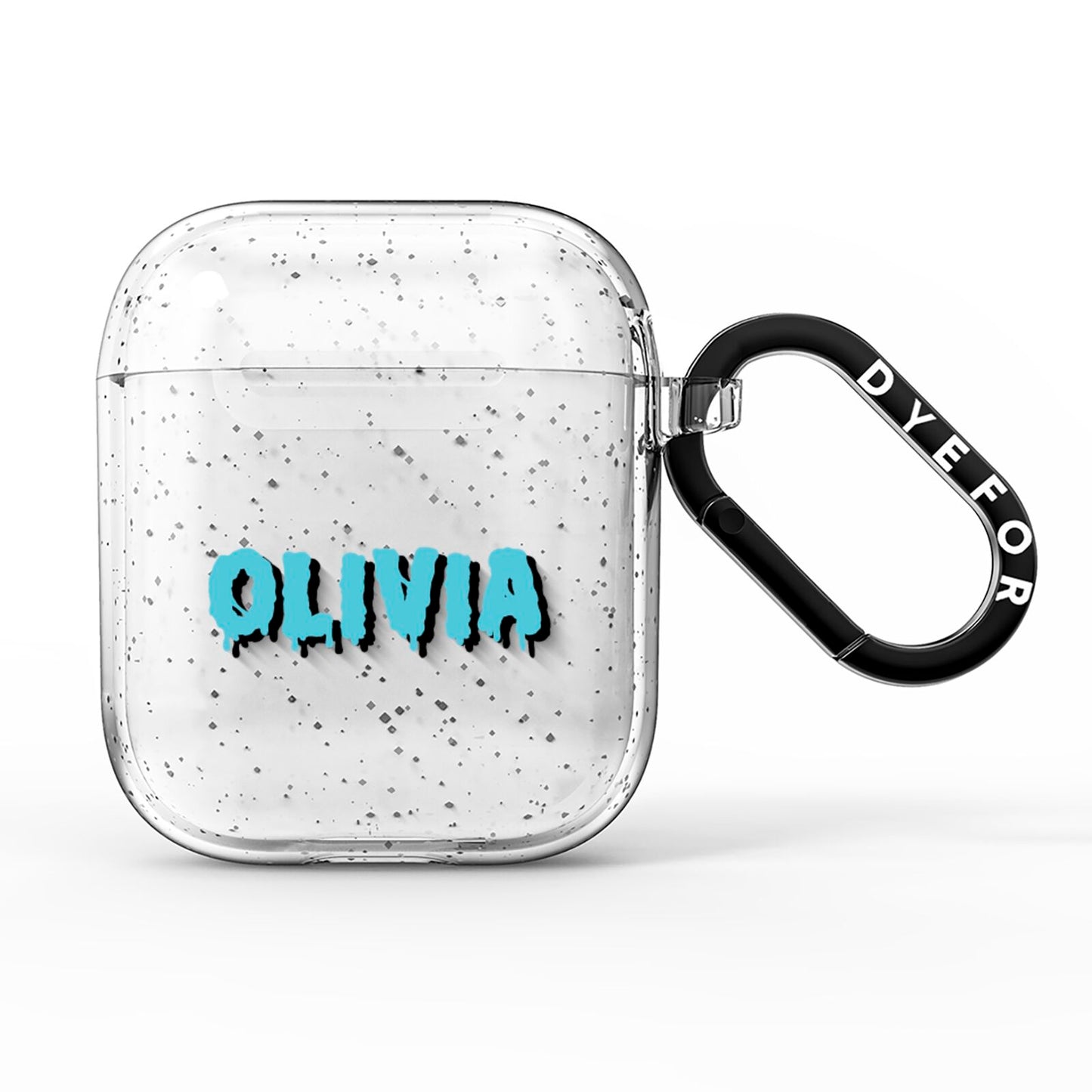 Blue Slime Text AirPods Glitter Case