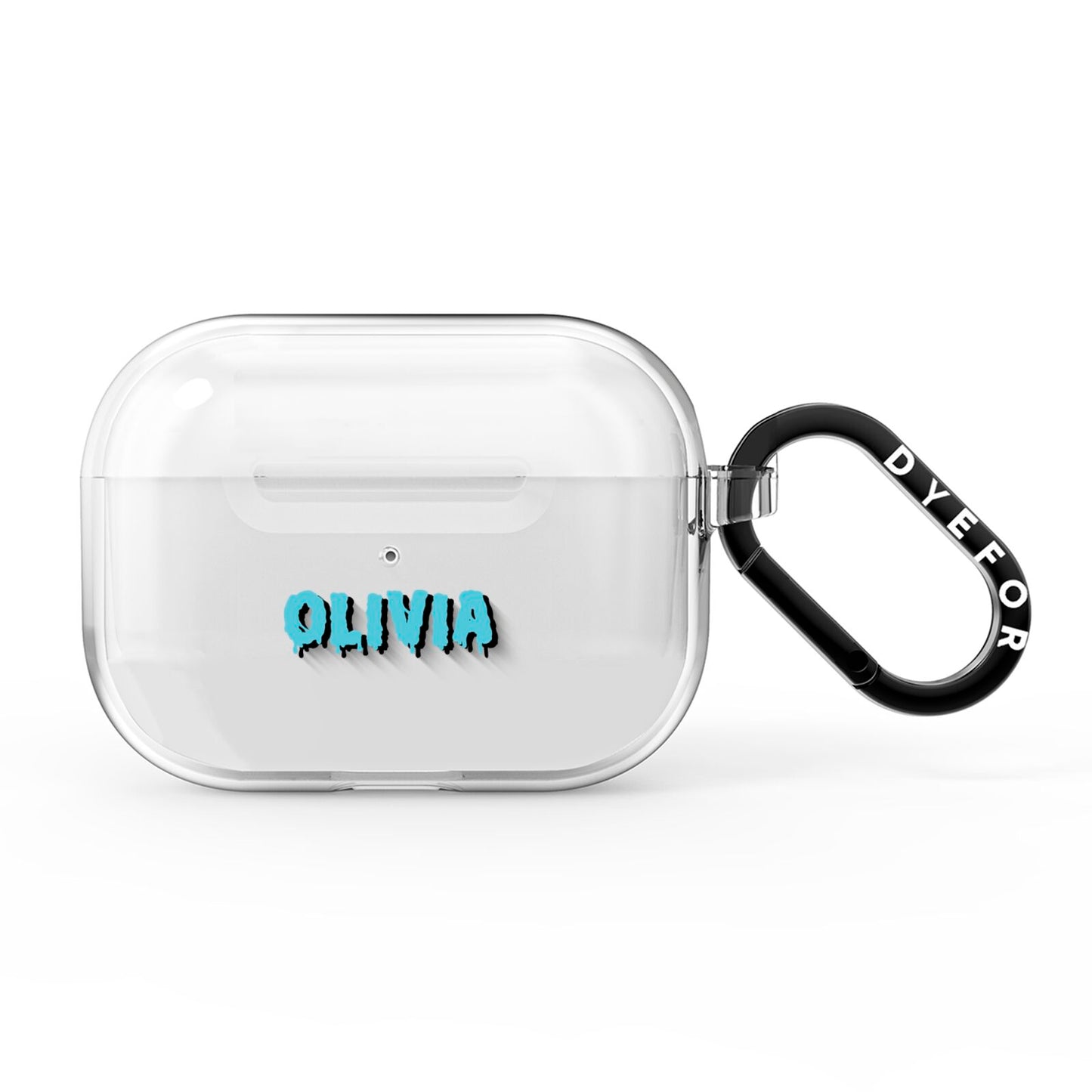 Blue Slime Text AirPods Pro Clear Case