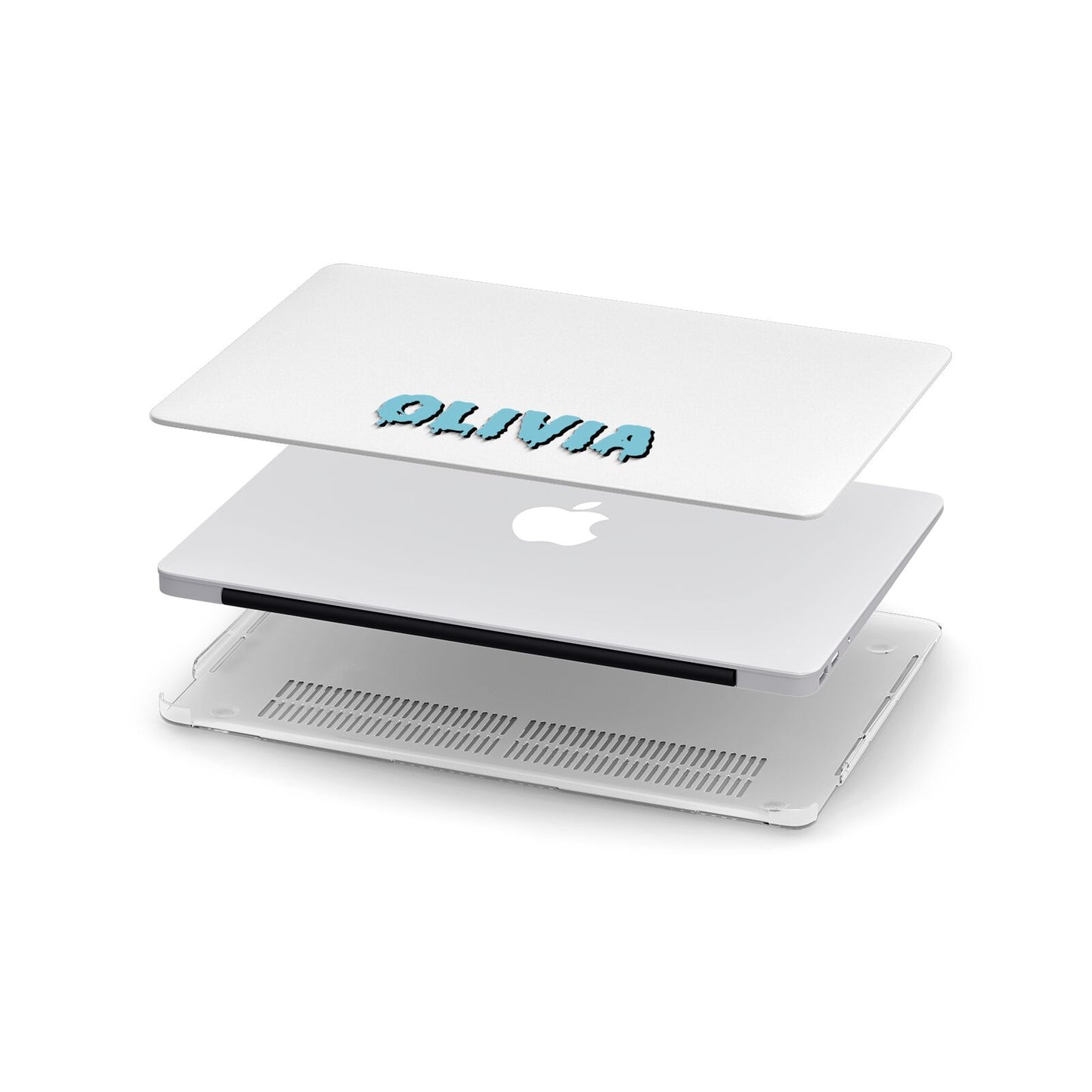 Blue Slime Text Apple MacBook Case in Detail