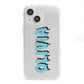 Blue Slime Text iPhone 13 Mini Clear Bumper Case