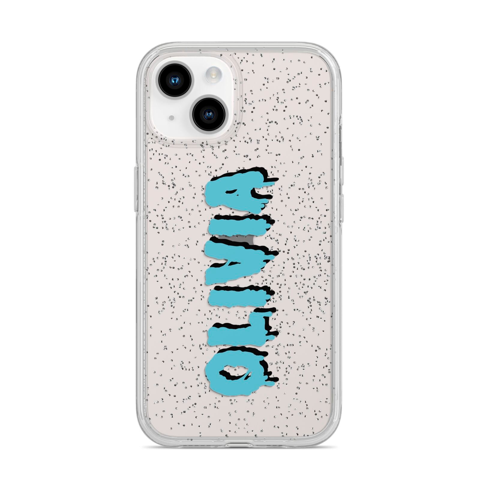 Blue Slime Text iPhone 14 Glitter Tough Case Starlight