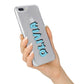 Blue Slime Text iPhone 7 Plus Bumper Case on Silver iPhone Alternative Image