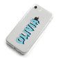 Blue Slime Text iPhone 8 Bumper Case on Silver iPhone Alternative Image