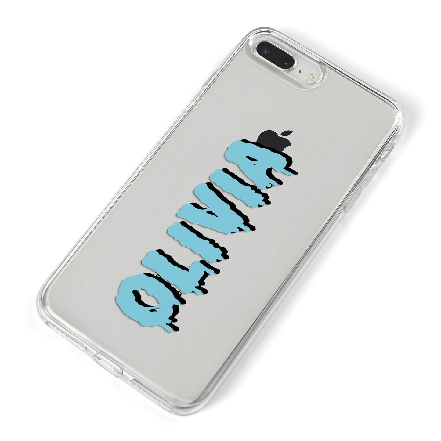 Blue Slime Text iPhone 8 Plus Bumper Case on Silver iPhone Alternative Image