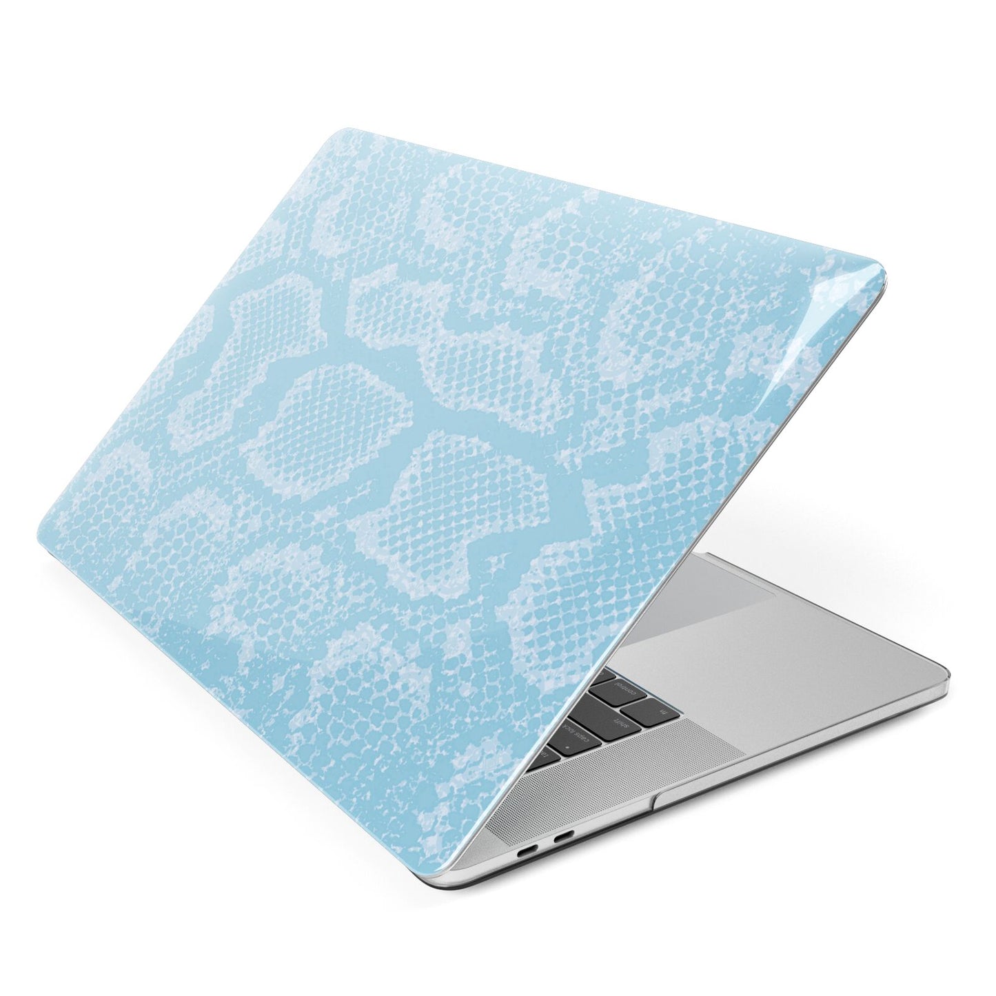 Blue Snakeskin Apple MacBook Case Side View