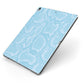 Blue Snakeskin Apple iPad Case on Grey iPad Side View