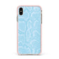 Blue Snakeskin Apple iPhone Xs Max Impact Case Pink Edge on Gold Phone
