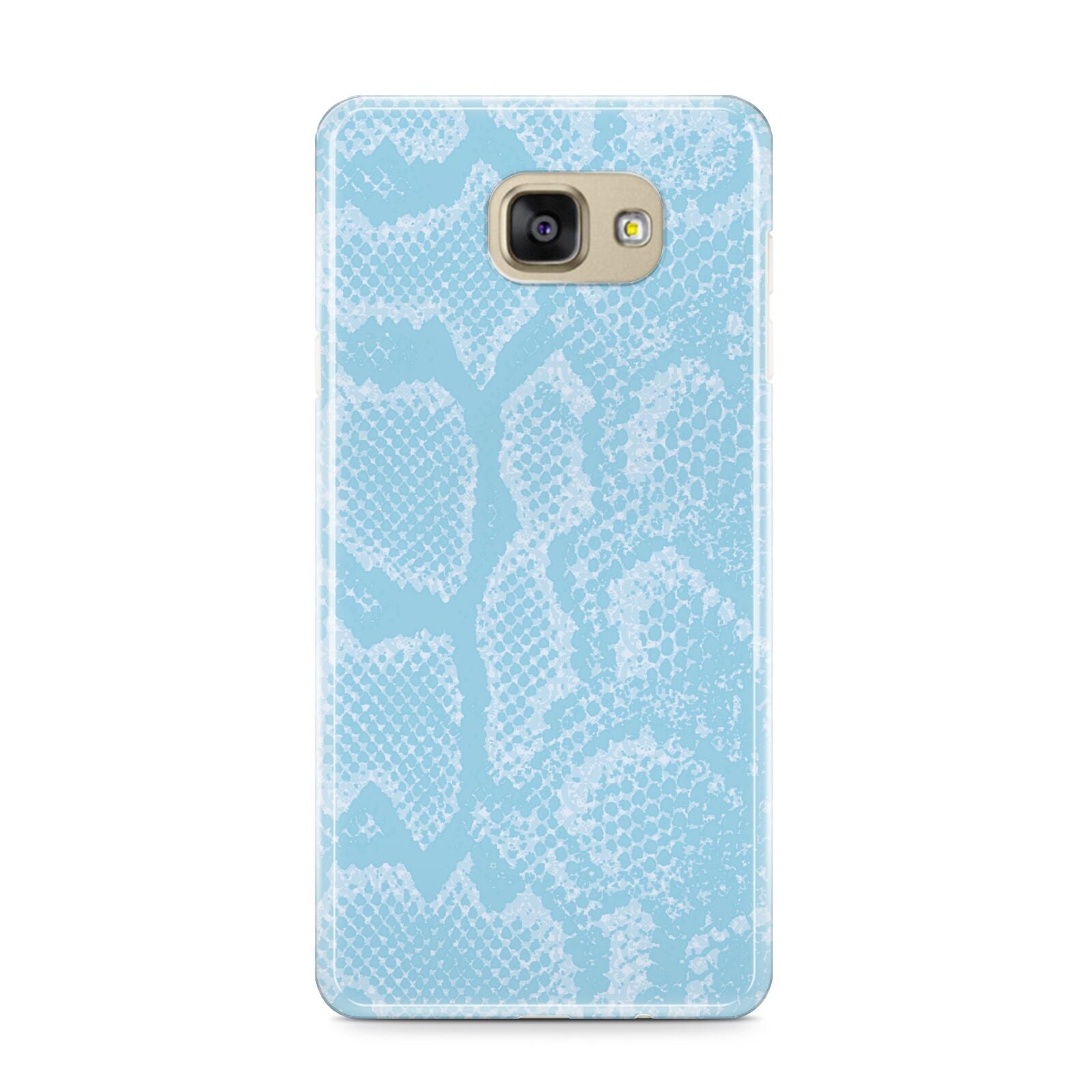 Blue Snakeskin Samsung Galaxy A9 2016 Case on gold phone