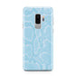 Blue Snakeskin Samsung Galaxy S9 Plus Case on Silver phone