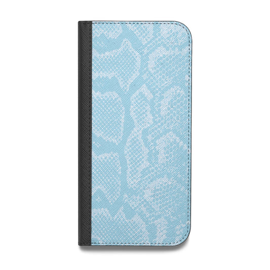 Blue Snakeskin Vegan Leather Flip Samsung Case