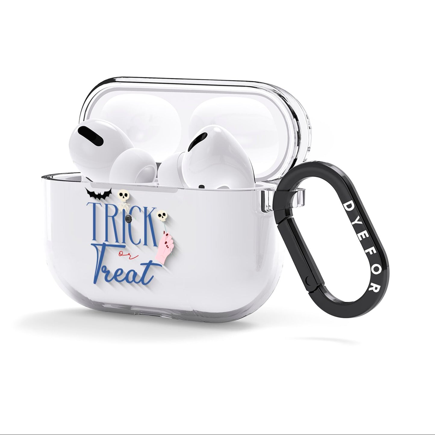Blue Trick or Treat AirPods Clear Case 3rd Gen Side Image