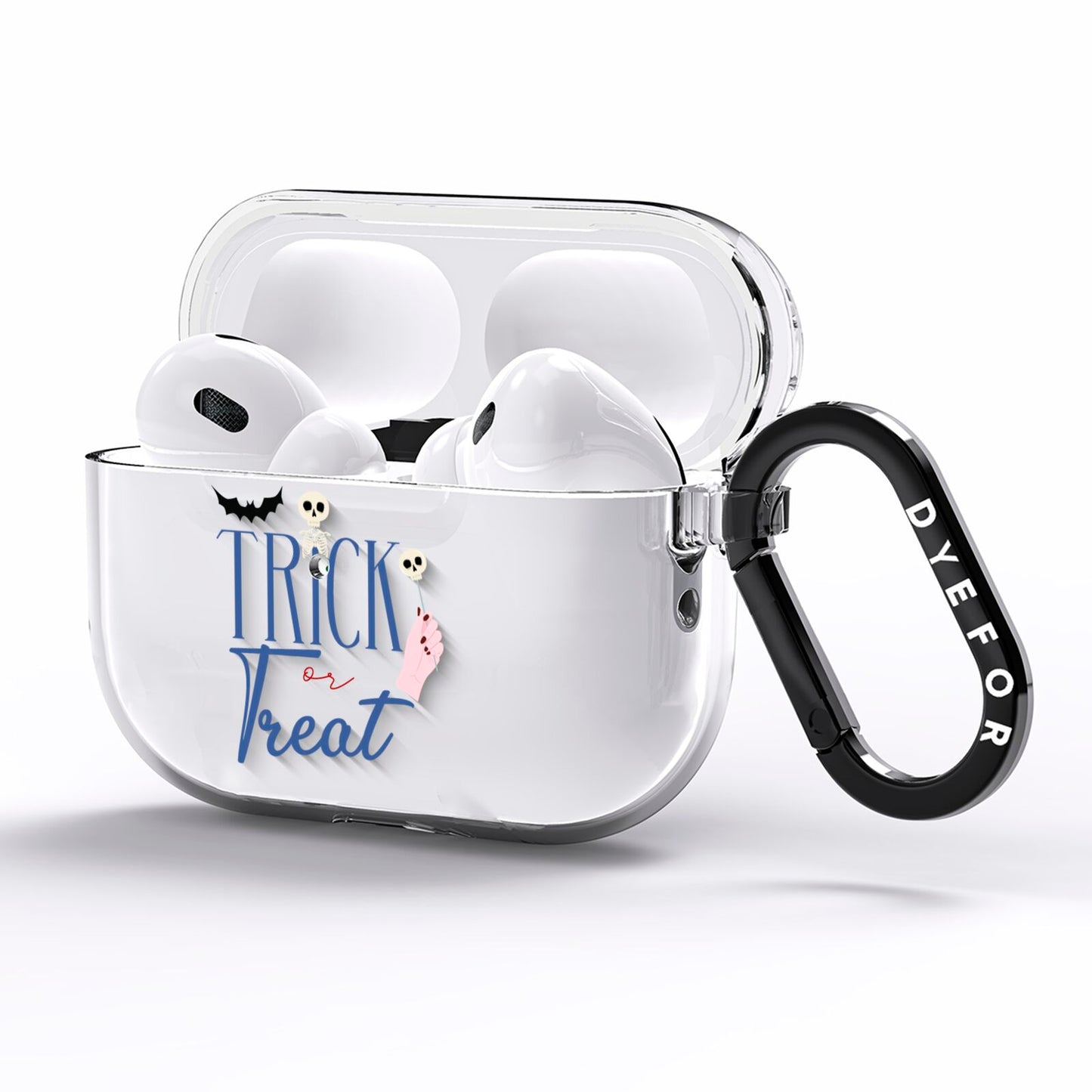 Blue Trick or Treat AirPods Pro Clear Case Side Image