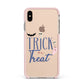Blue Trick or Treat Apple iPhone Xs Max Impact Case Pink Edge on Gold Phone