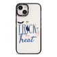 Blue Trick or Treat iPhone 14 Black Impact Case on Silver phone