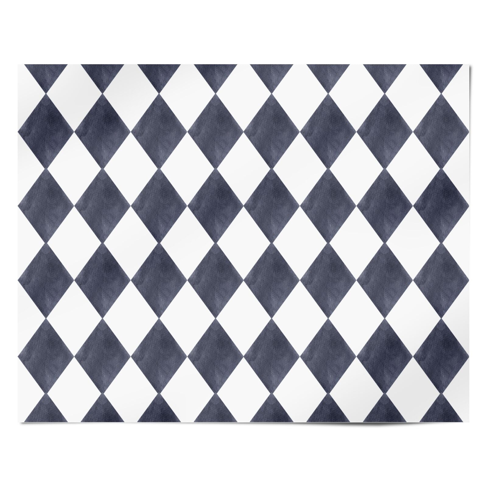 Blue White Harlequin Personalised Wrapping Paper Alternative