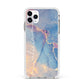 Blue and Pink Marble Apple iPhone 11 Pro Max in Silver with White Impact Case