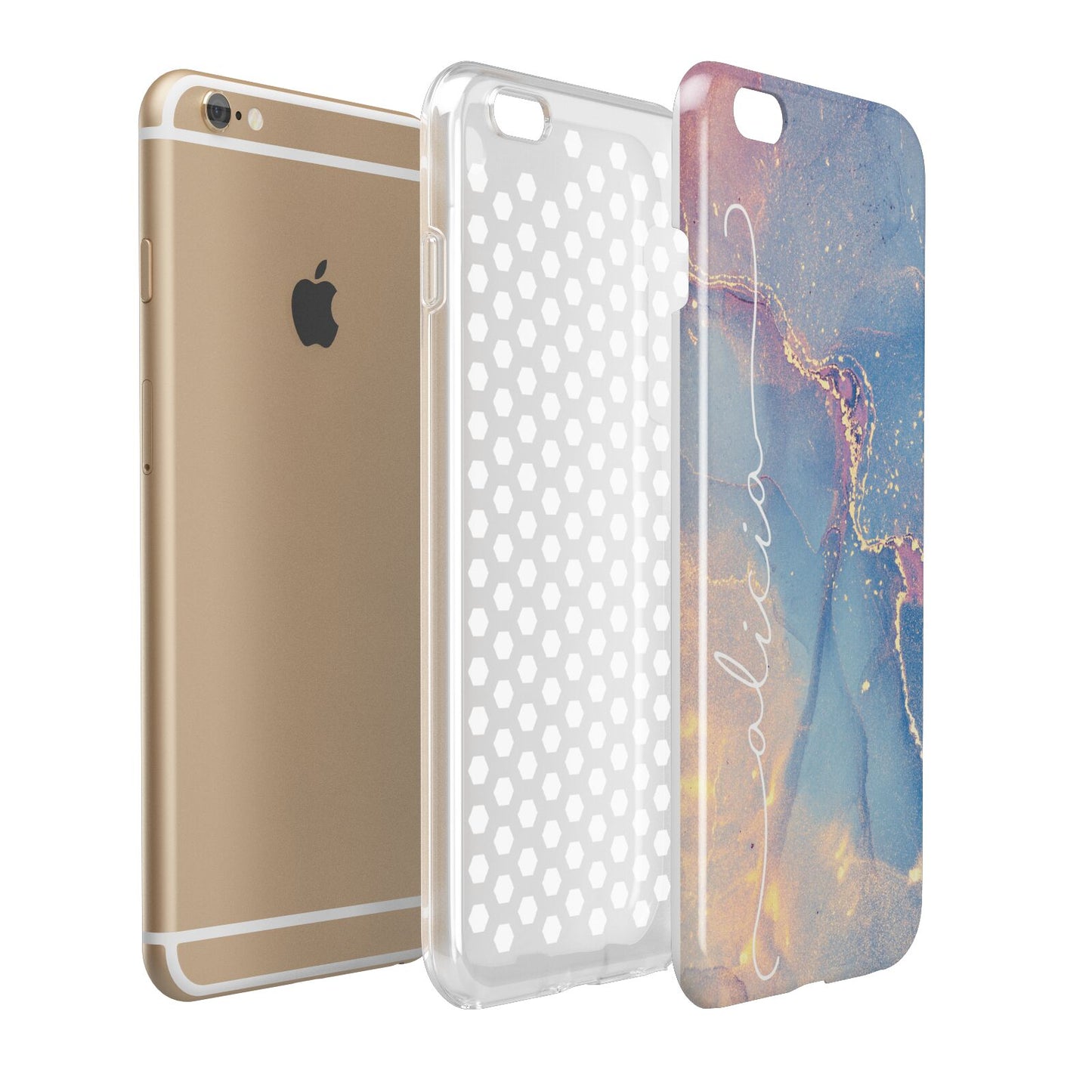 Blue and Pink Marble Apple iPhone 6 Plus 3D Tough Case Expand Detail Image