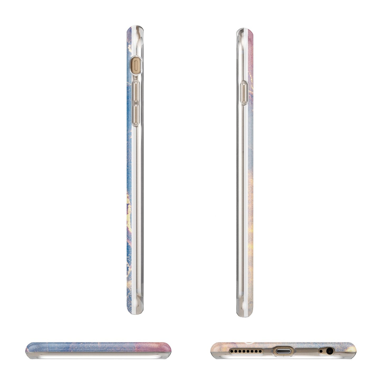 Blue and Pink Marble Apple iPhone 6 Plus 3D Wrap Tough Case Alternative Image Angles