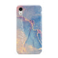 Blue and Pink Marble Apple iPhone XR White 3D Tough Case