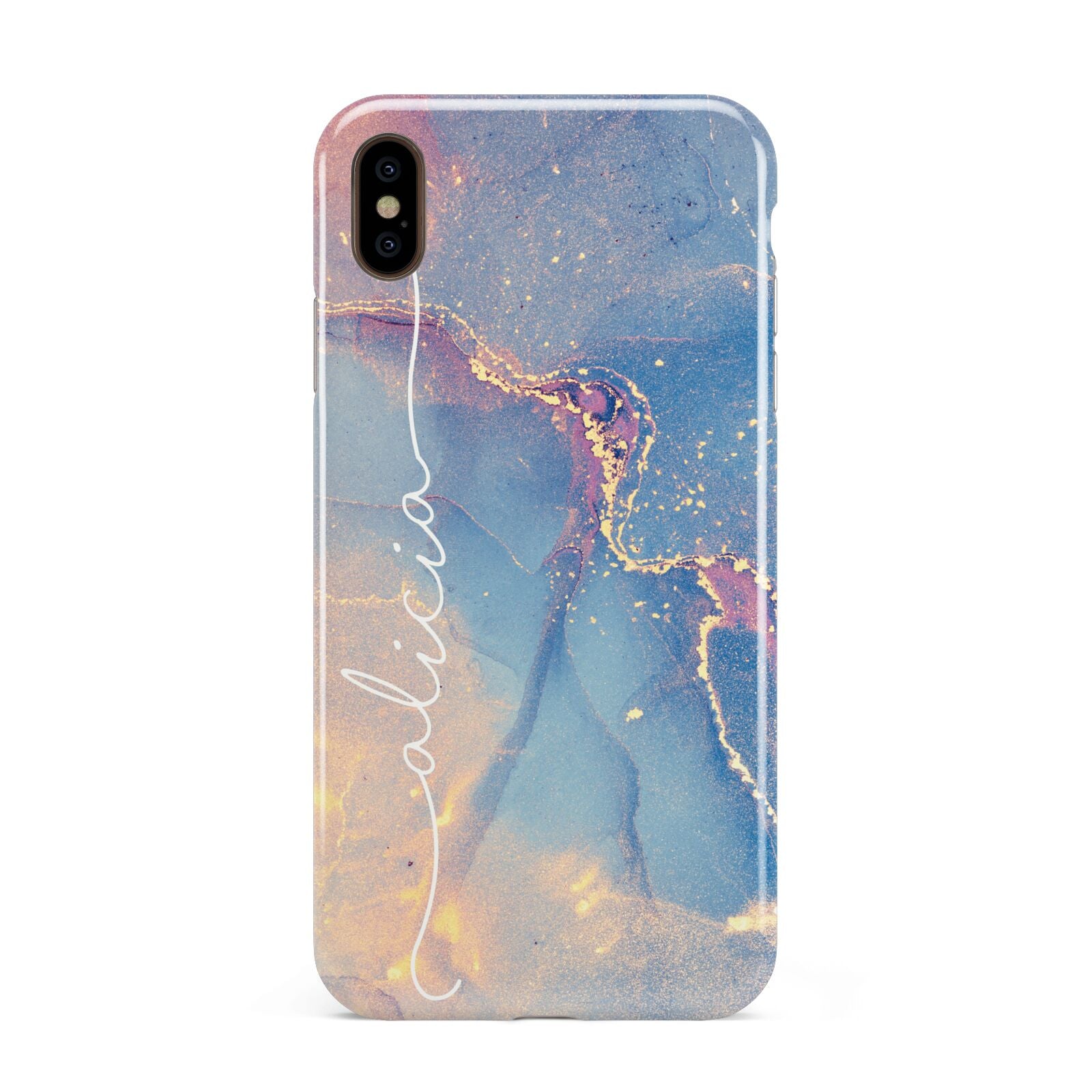 Blue and Pink Marble Apple iPhone Xs Max 3D Tough Case