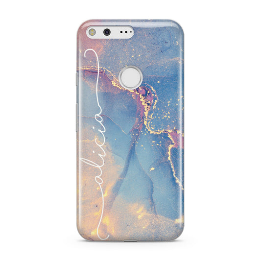 Blue and Pink Marble Google Pixel Case