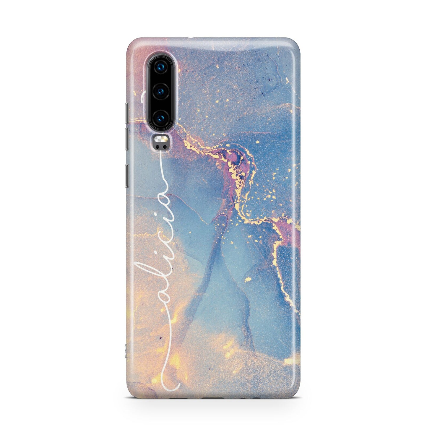 Blue and Pink Marble Huawei P30 Phone Case