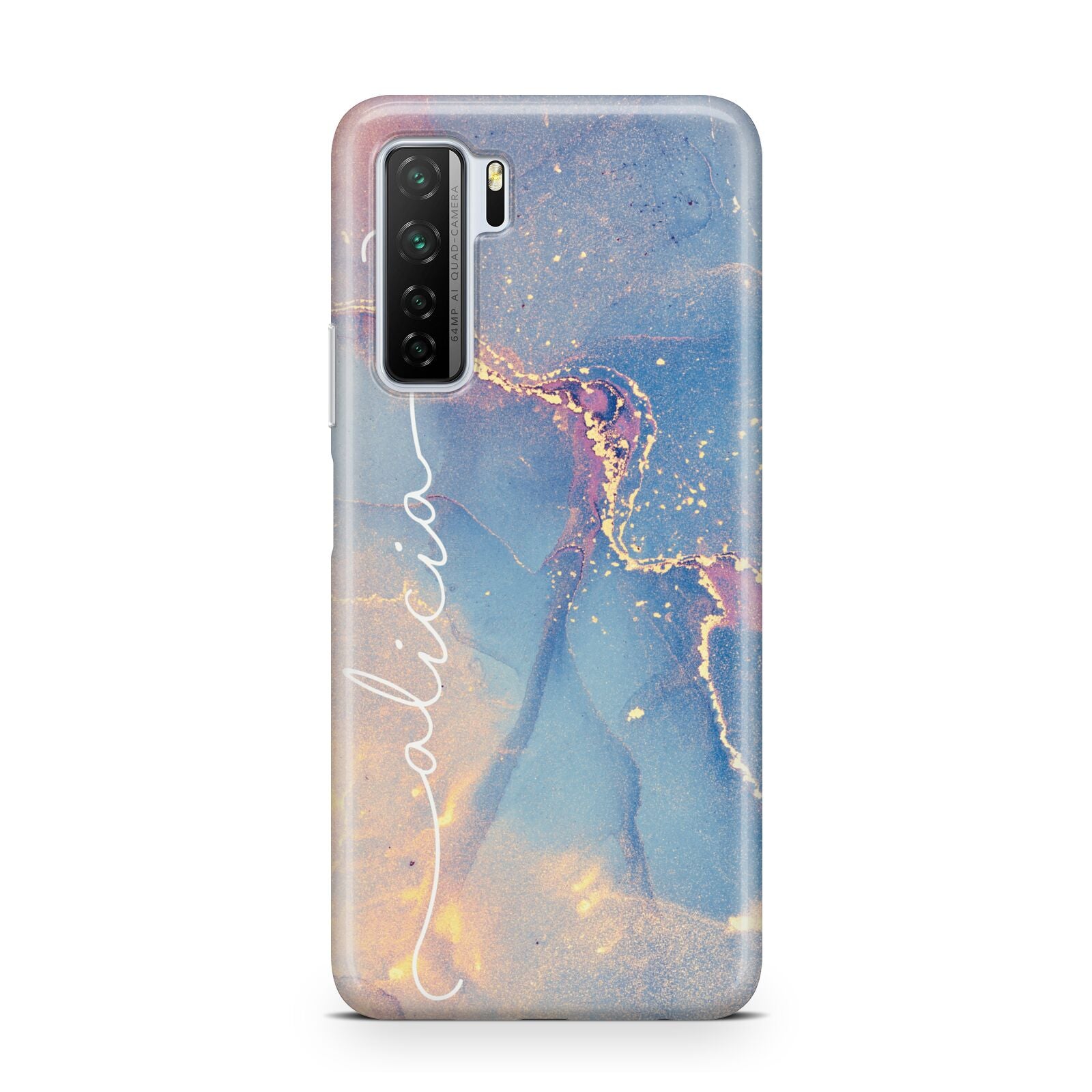 Blue and Pink Marble Huawei P40 Lite 5G Phone Case