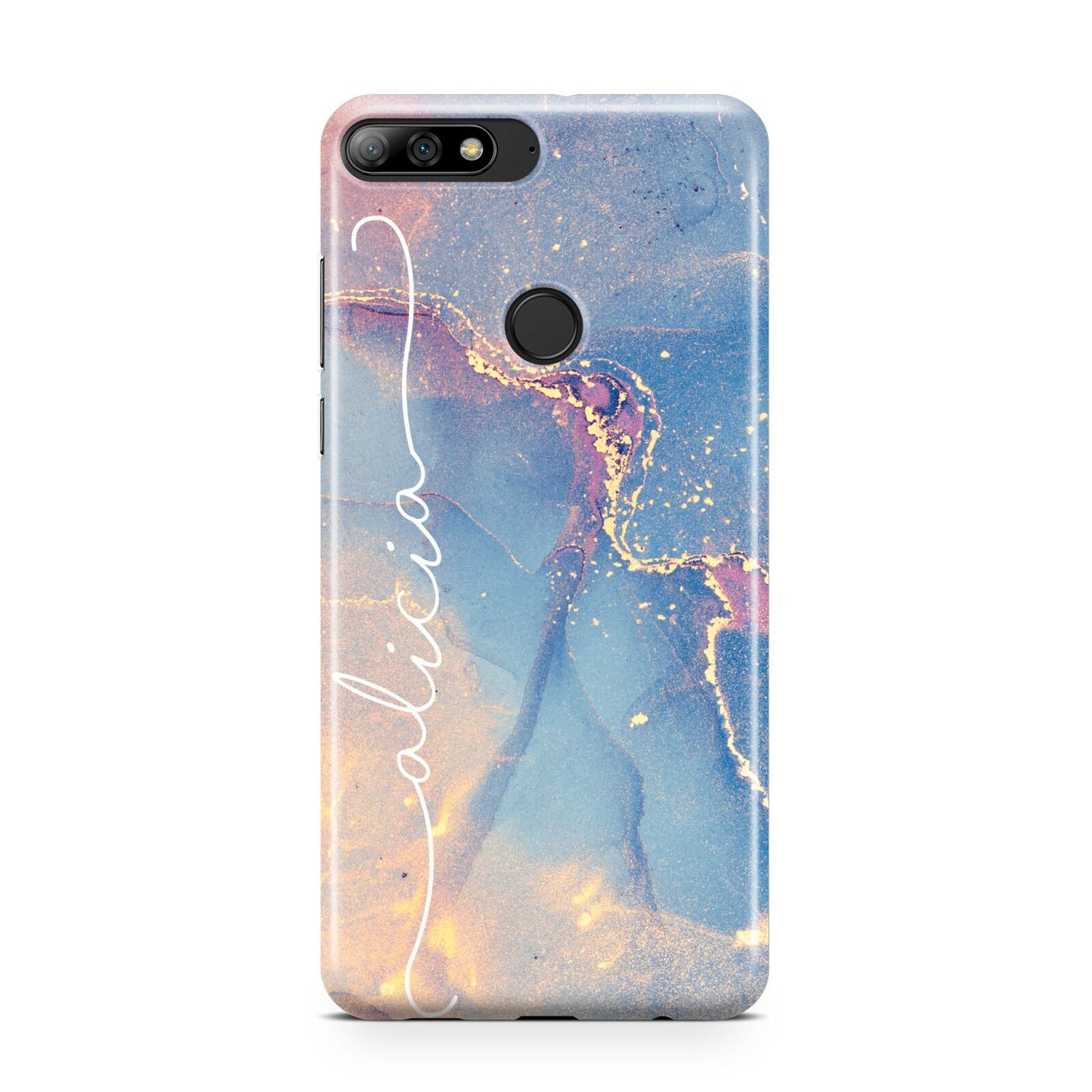 Blue and Pink Marble Huawei Y7 2018