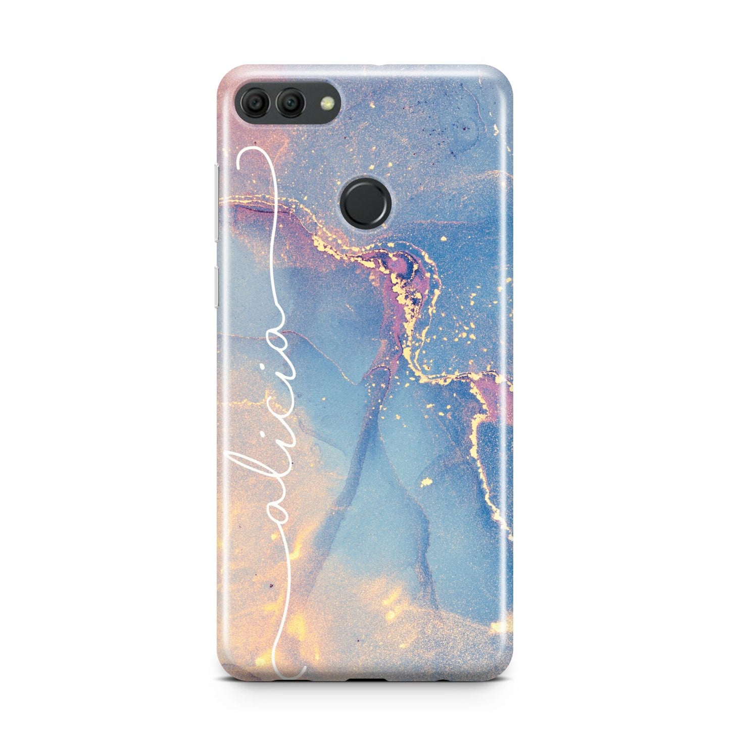 Blue and Pink Marble Huawei Y9 2018