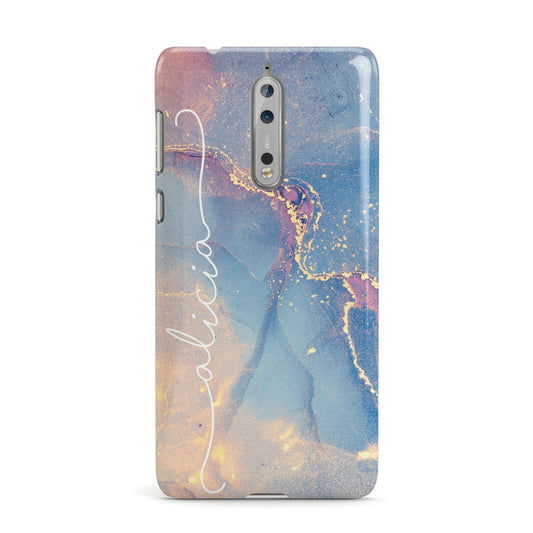 Blue and Pink Marble Nokia Case