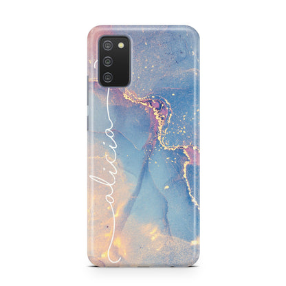 Blue and Pink Marble Samsung A02s Case