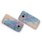 Blue and Pink Marble Samsung Galaxy Case Flat Overview