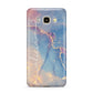 Blue and Pink Marble Samsung Galaxy J7 2016 Case on gold phone