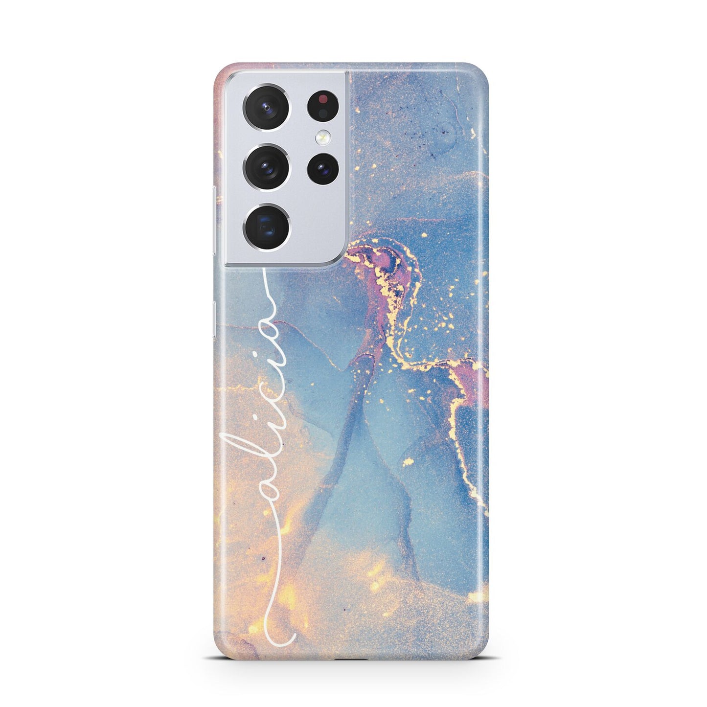 Blue and Pink Marble Samsung S21 Ultra Case