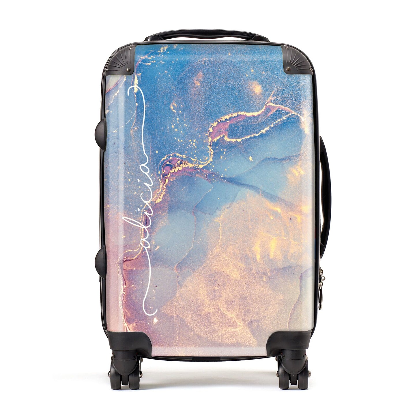 Blue and Pink Marble Suitcase