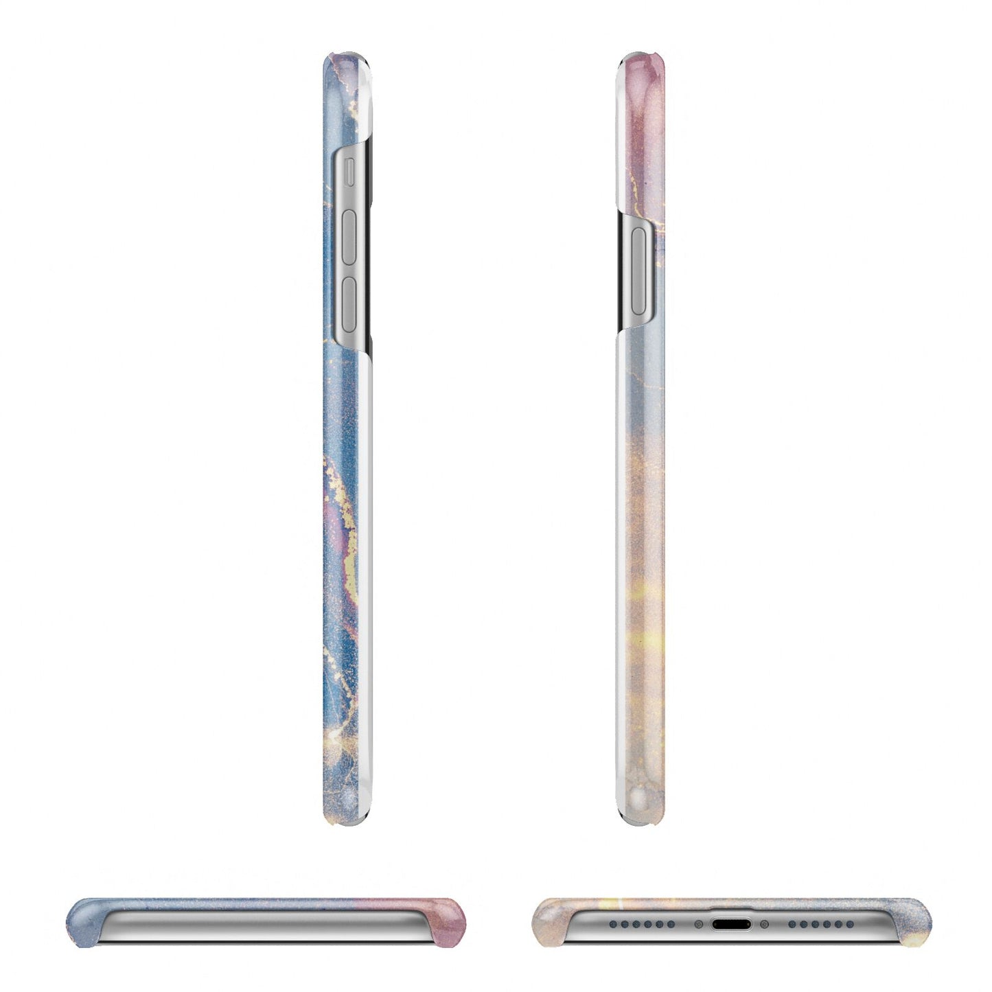 Blue and Pink Marble iPhone 11 Pro 3D Snap Case Angle Images