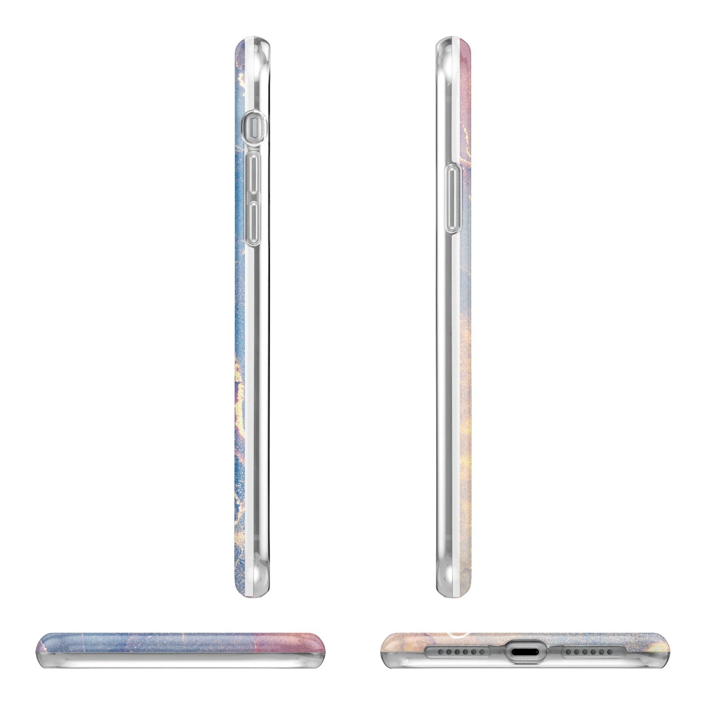 Blue and Pink Marble iPhone 11 Pro 3D Tough Case Angle Images