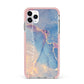 Blue and Pink Marble iPhone 11 Pro Max Impact Pink Edge Case