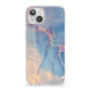Blue and Pink Marble iPhone 13 Clear Bumper Case