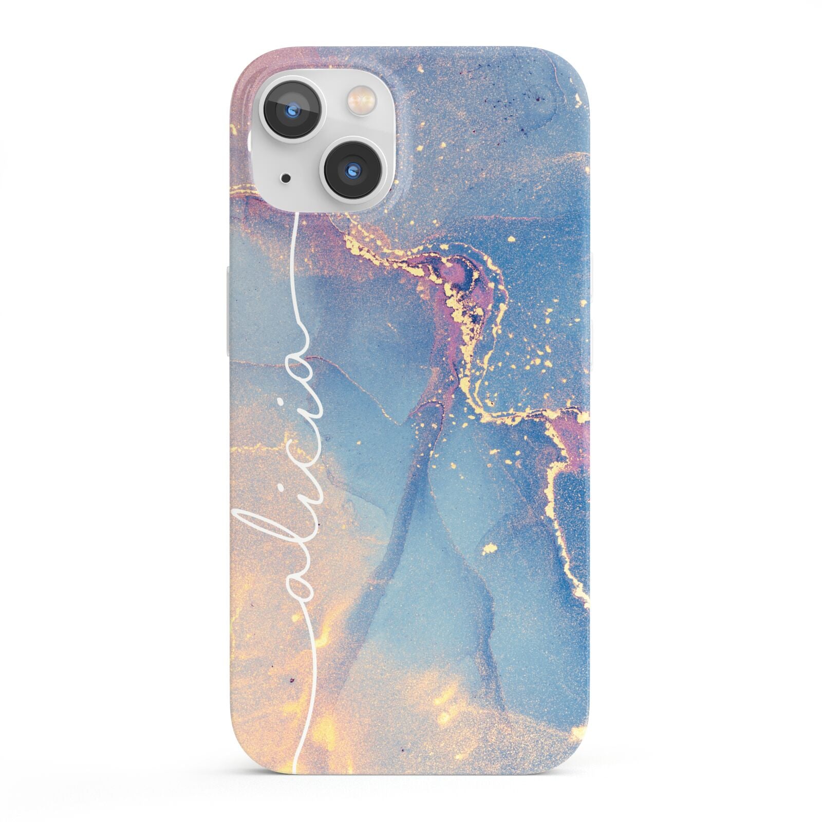 Blue and Pink Marble iPhone 13 Full Wrap 3D Snap Case